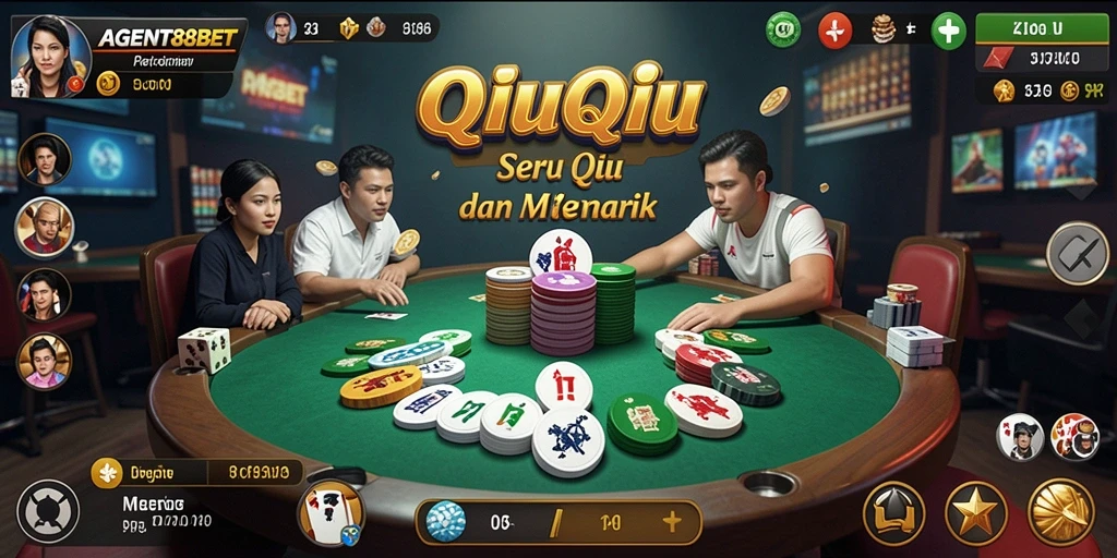 Tampilan gameplay QiuQiu yang seru di AGENT88BET.