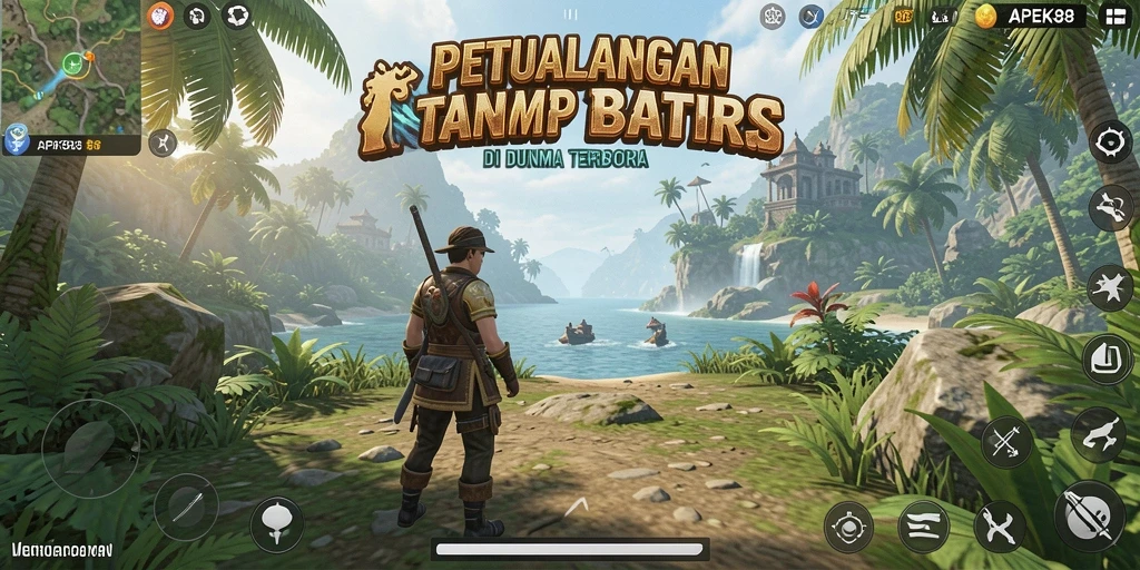Gameplay APEK88 yang menunjukkan eksplorasi dunia terbuka.
