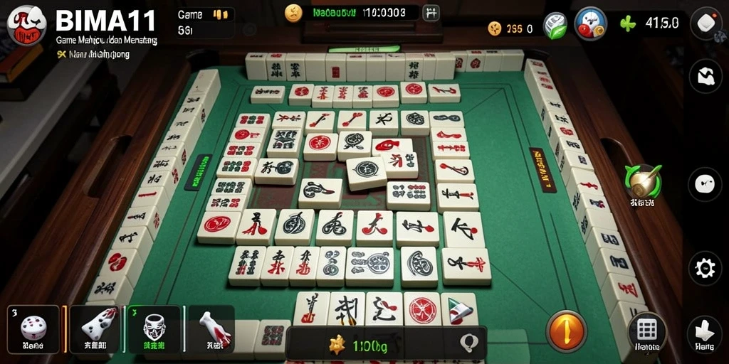 Screenshot gameplay BIMA11 dengan papan Mahjong yang dinamis.