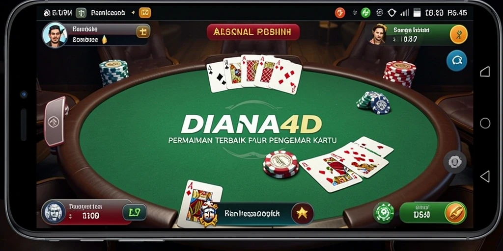 Tampilan gameplay menegangkan dalam DIANA4D saat bermain Poker.