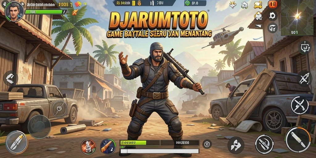 Gameplay seru dari DJARUMTOTO menunjukkan aksi Battle Royale.