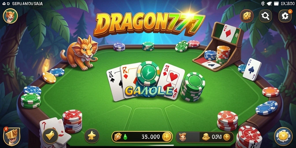 Tampilan gameplay seru dari DRAGON777 saat bermain Gaple.