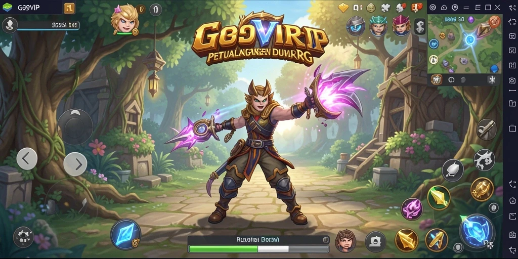 Screenshot G9VIP menunjukkan aksi seru dalam pertempuran RPG.