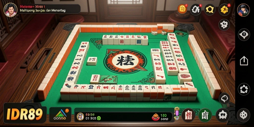 Tampilan gameplay Mahjong yang seru dan menantang di IDR89.
