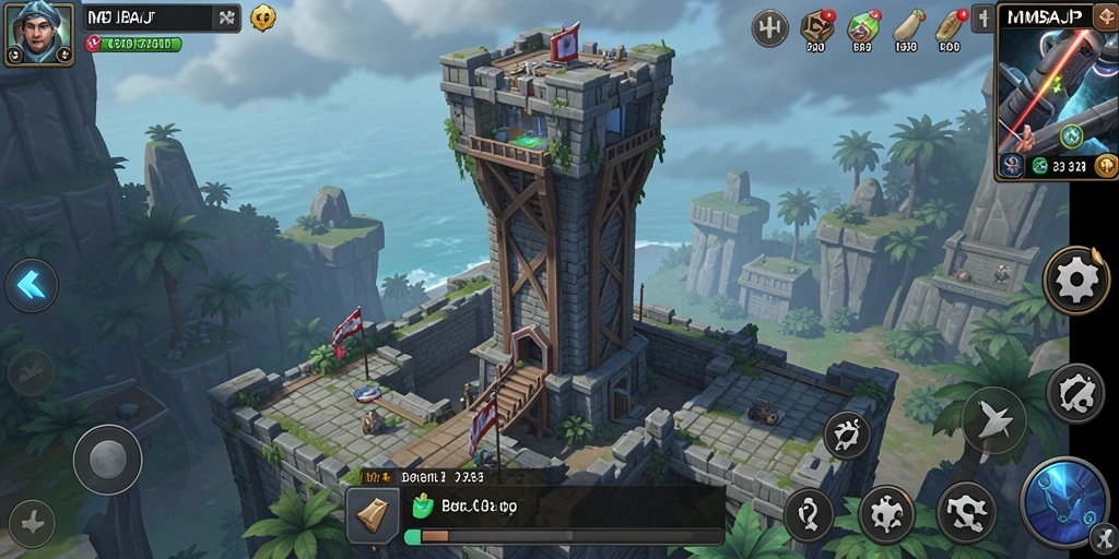 Screenshot permainan IMBAJP menampilkan pertempuran menara yang intens.