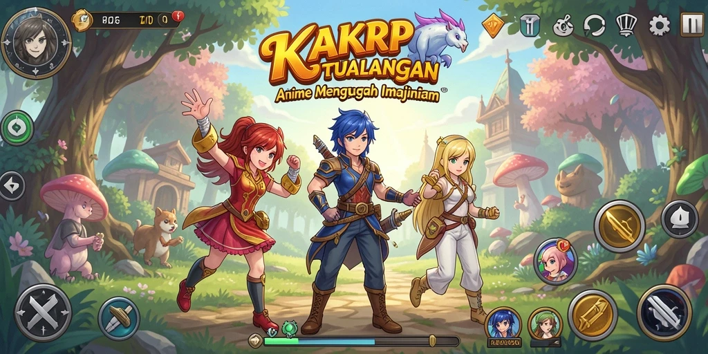 Screenshot gameplay KAKRP dengan aksi seru karakter anime.