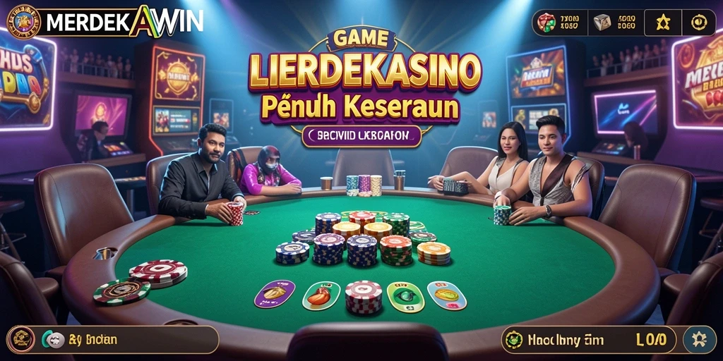 Screenshot gameplay Live Casino MERDEKAWIN yang menampilkan dealer profesional dan permainan menarik.