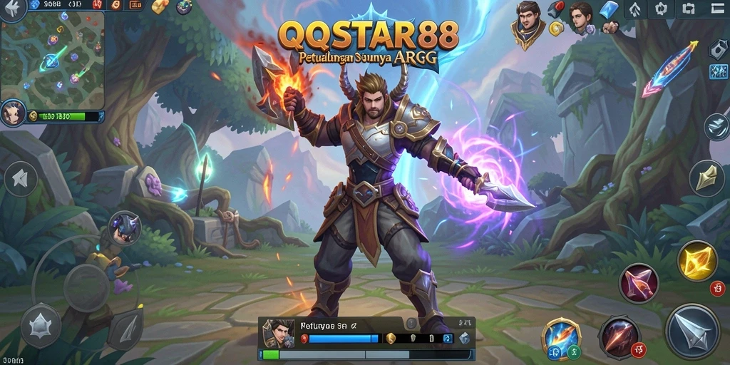 Screenshot gameplay QQSTAR88 dengan aksi pertarungan yang mendebarkan.