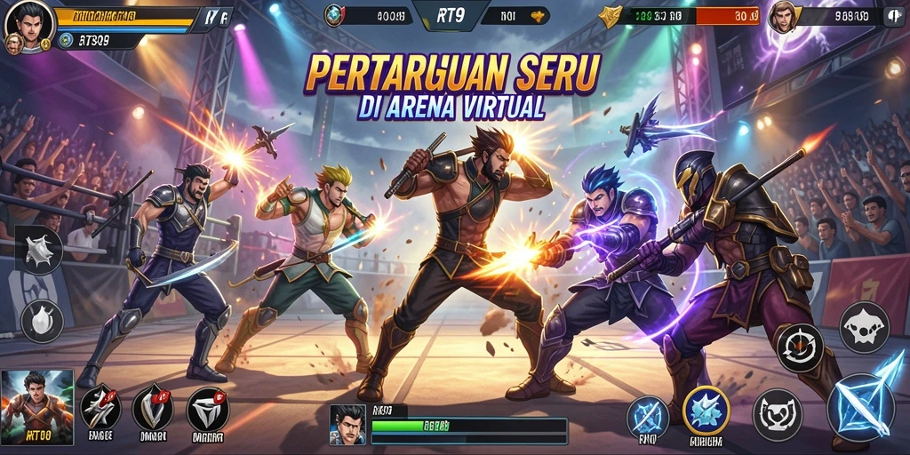 Gameplay pertarungan seru dengan grafis menawan di RT99.
