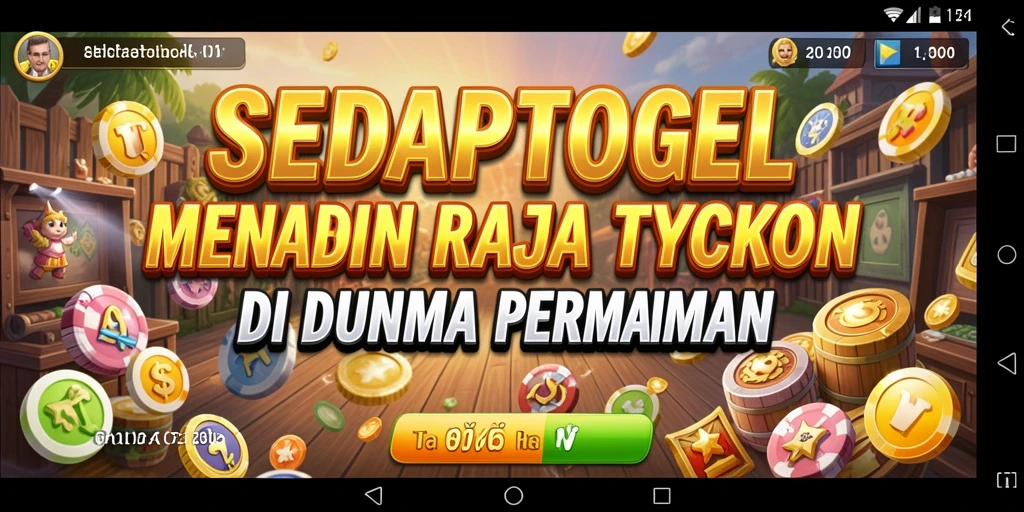 Tangkapan layar dari gameplay SEDAPTOGEL yang menampilkan manajemen bisnis.