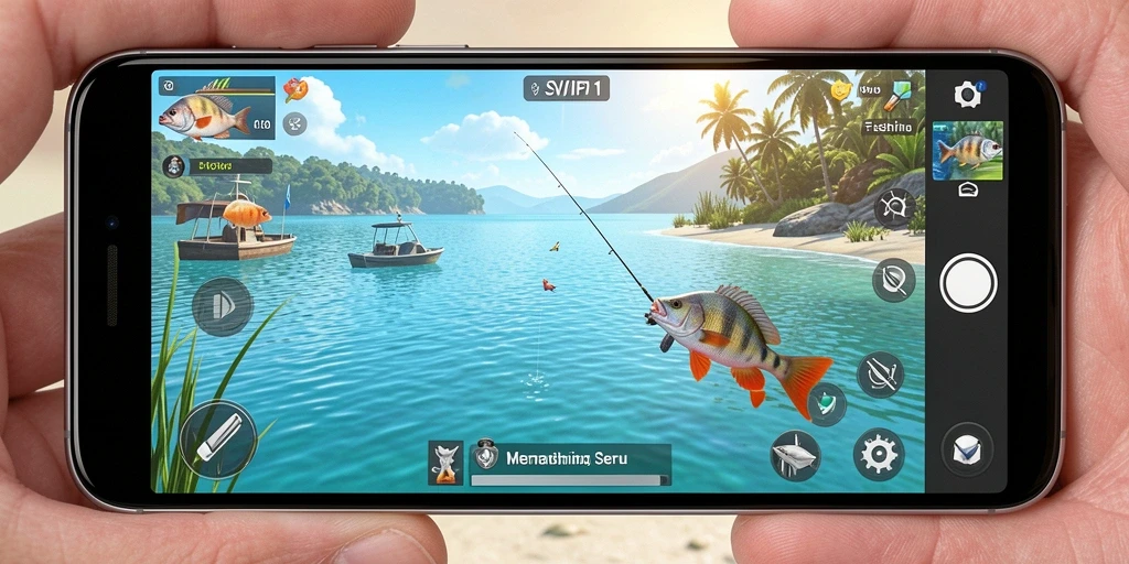 Tampilan gameplay SVIP1 yang menakjubkan dengan berbagai lokasi memancing.