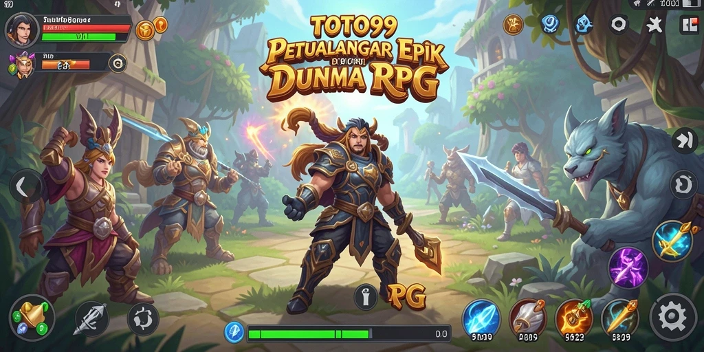 Screenshot gameplay TOTO99 menampilkan aksi seru dalam pertempuran RPG.