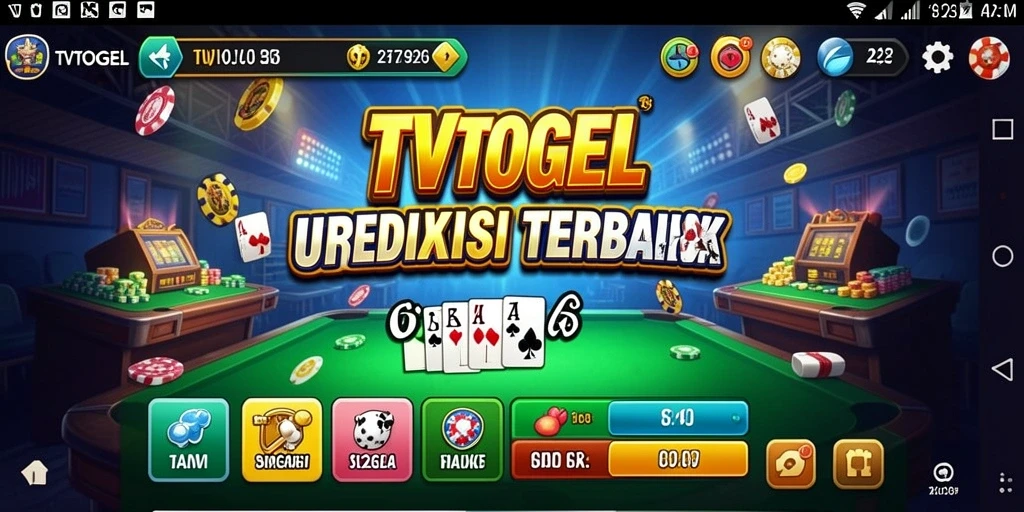 Tampilan utama aplikasi TVTOGEL dengan fitur prediksi yang menarik.
