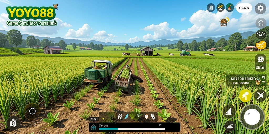 Gameplay seru dengan suasana pertanian yang asri.